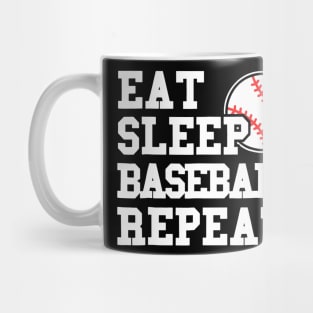 Eat Sleep Baseball Repeat Funny Baseball Player Mug